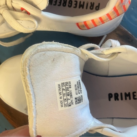 Adidas Stan Smith Sneakers White Clear Pink Solar Red Size 8.5 - Picture 4 of 8